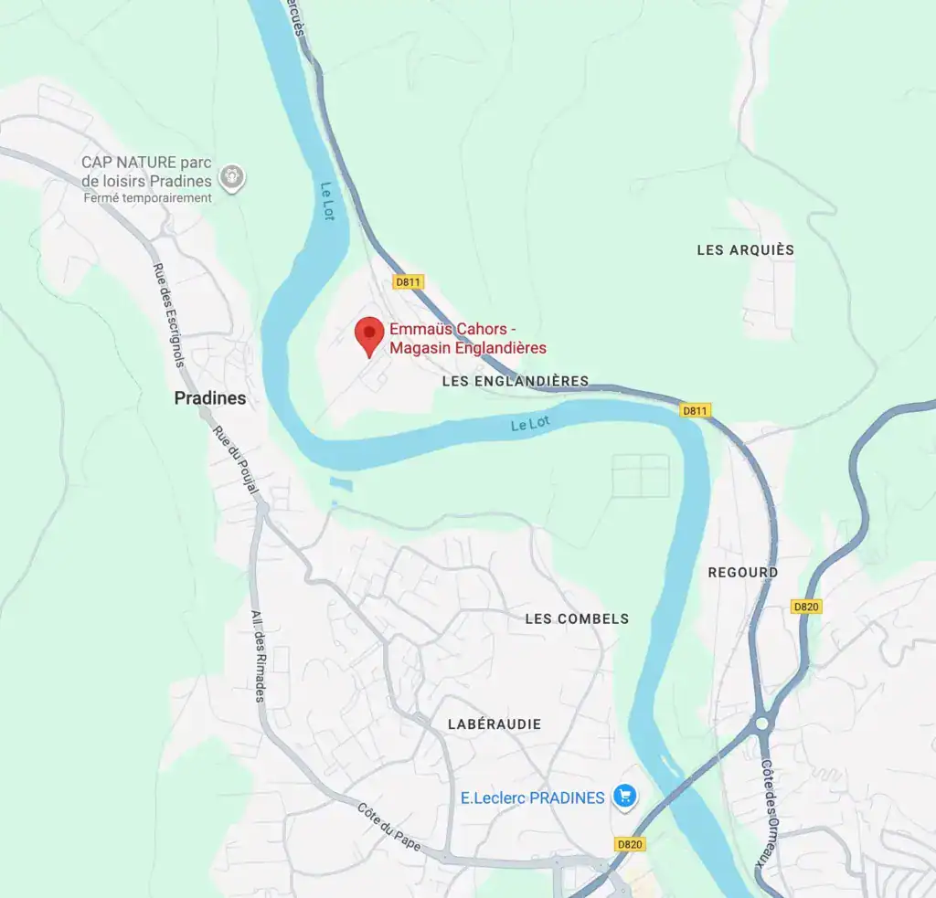 Emmaüs Cahors, magasin de seconde main solidaire, économie circulaire, solidarité, Lot.