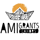 Ancien bateau décoratif et logo Emmaüs Cahors pour communauté d'accueil et solidarité.